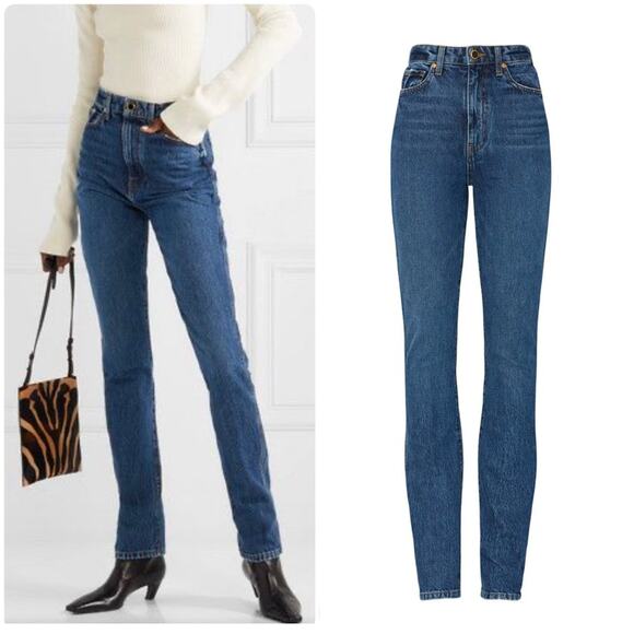 Khaite Daria High Rise Slim Leg Jeans